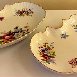 2 Vintage Old Foley James Kent Sandwich Tray/Serving Dishes